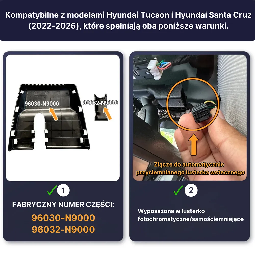 Dedykowana kamera samochodowa FITCAMX do Hyundai Tucson 