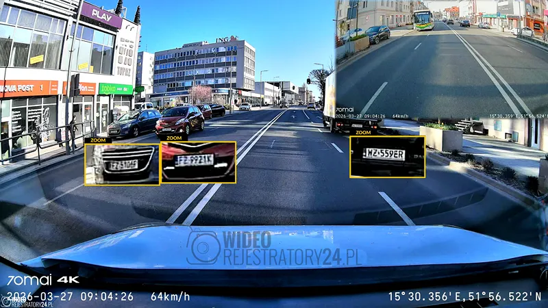 jakość nagrań 4K z kamery samochodowej 70mai A800SE