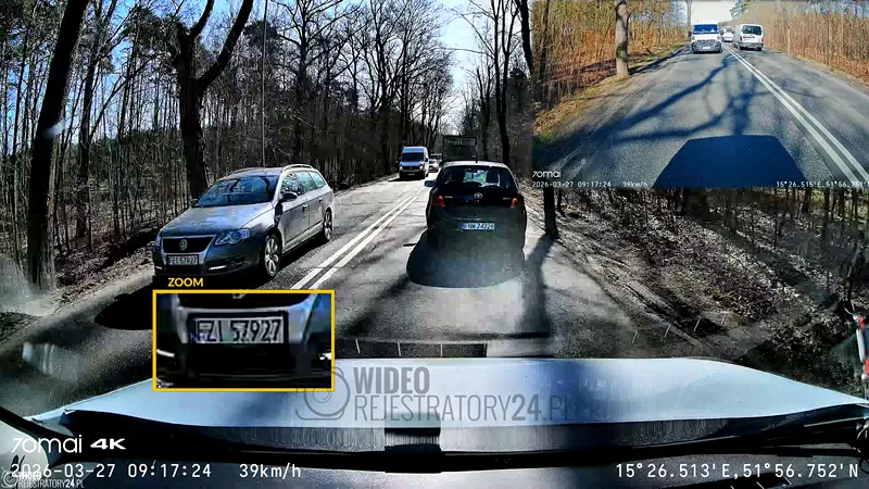 jakość nagrań 4K z kamery samochodowej 70mai A800SE