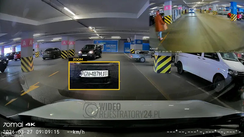 jakość nagrań 4K z kamery samochodowej 70mai A800SE