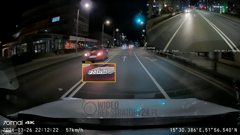 jakość nagrań 4K z kamery samochodowej 70mai A800SE