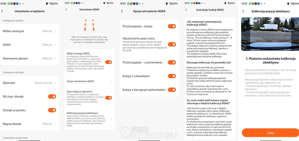 kamera samochodowa 70mai a800se adas