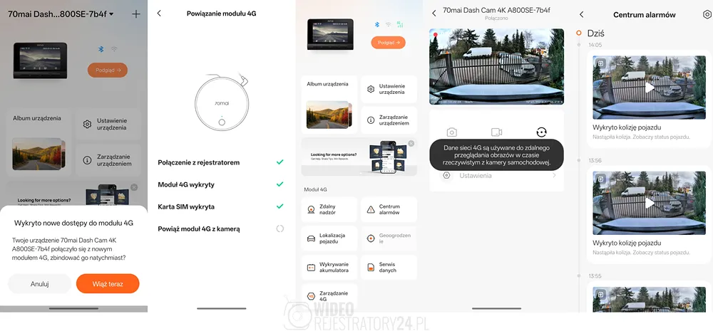 a800se kamera samochodowa z internetową chmurą