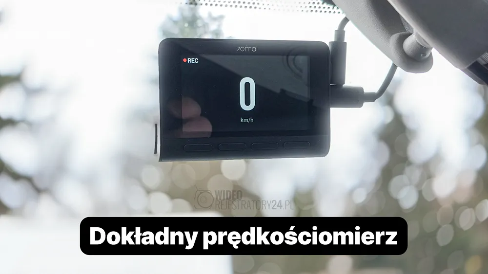 cyfrowy prędkościomierz w kamerze samochodowej 70mai a800se