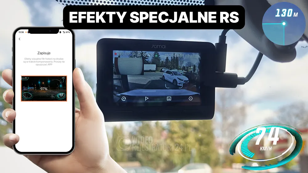 efekty specjalne rs w kamerze samochodowej 70mai a800se