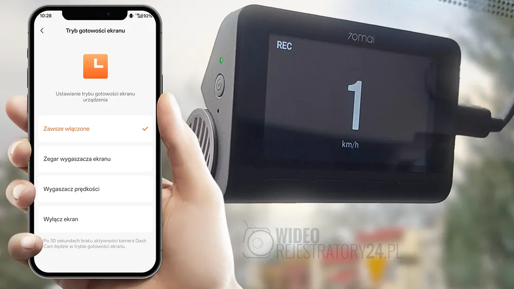 kamera samochodowa 70mai a810s wyświetlanie prędkości
