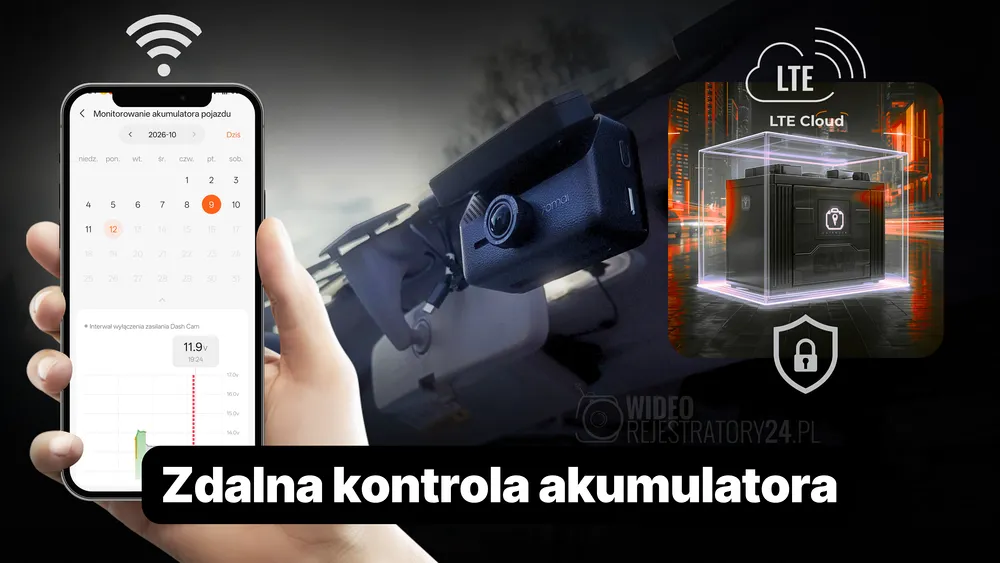 kontrola stanu akumulatora przez kamerę samochodową 70mai a900 ultra