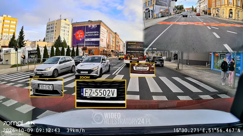jakość nagrań 4K z kamery samochodowej 70mai A900 ULTRA HDR