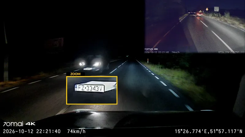 jakość nagrań 4K z kamery samochodowej 70mai A900 ULTRA HDR
