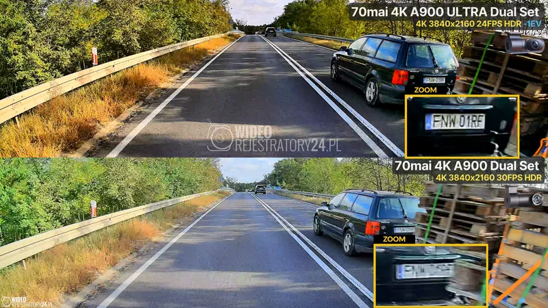 porównanie skuteczności kamer tylnych 4k hdr z 70mai a900 i a900 ultra