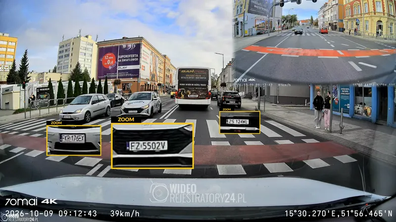 jakość nagrań 4K z kamery samochodowej 70mai A900 HDR