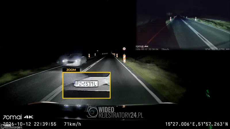 jakość nagrań 4K z kamery samochodowej 70mai A900 HDR
