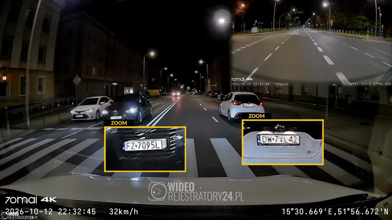 jakość nagrań 4K z kamery samochodowej 70mai A900 HDR