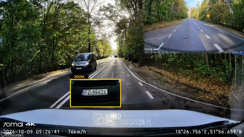 jakość nagrań 4K z kamery samochodowej 70mai A900 HDR