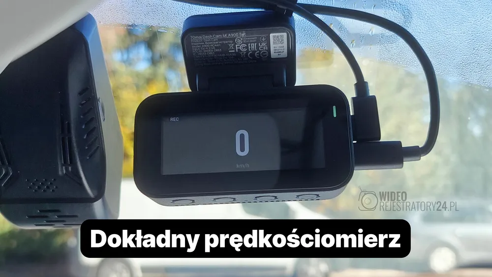 cyfrowy prędkościomierz w kamerze samochodowej 70mai a900