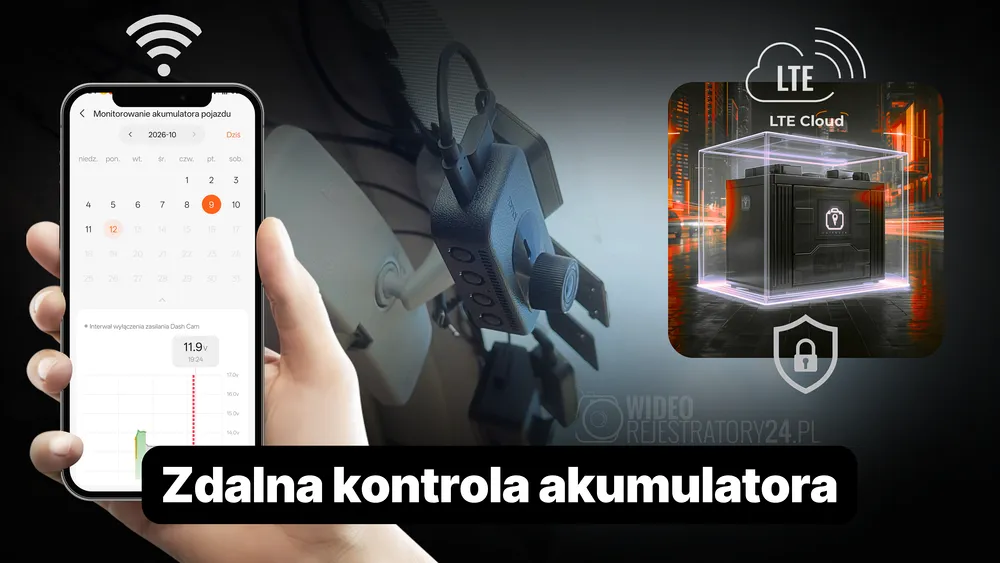 kontrola stanu akumulatora przez kamerę samochodową 70mai a900