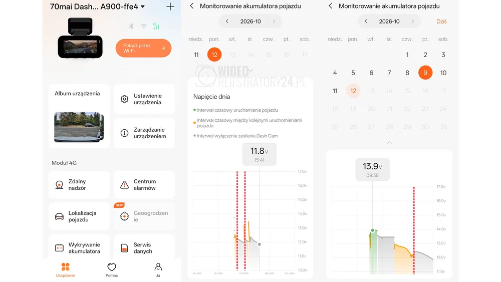 możliwości ochrony akumulatora w połączeniu z adapterem 70mai up11