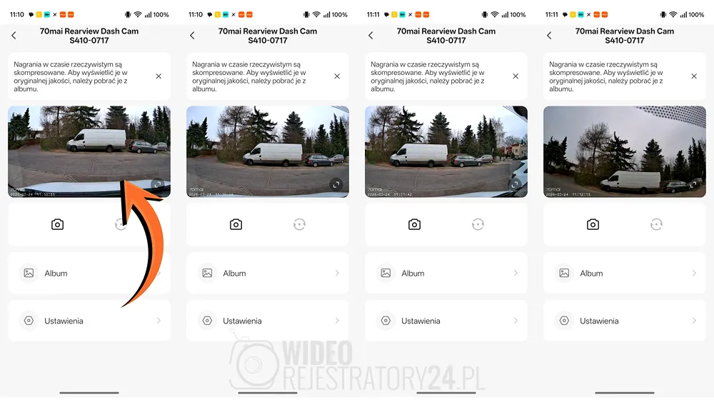 regulacja pola widzenia w kamerze samochodowej 70mai s410