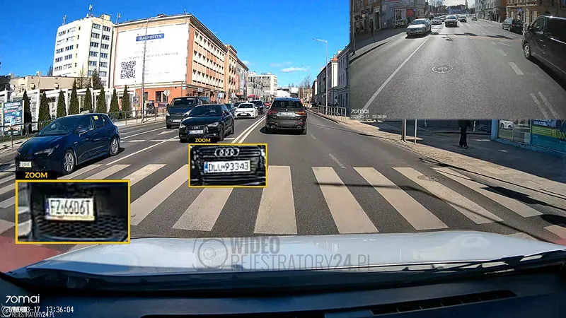 skuteczność nagrań kamery samochodowej 70mai S410