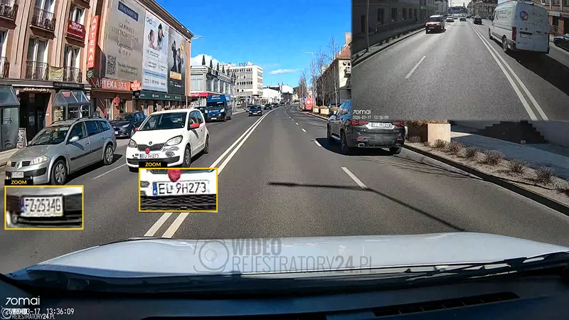 skuteczność nagrań kamery samochodowej 70mai S410