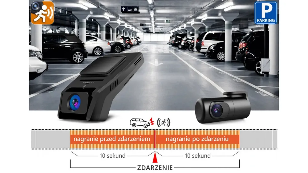 kamera samochodowa finevu gx1600 monitorowanie parkingowe