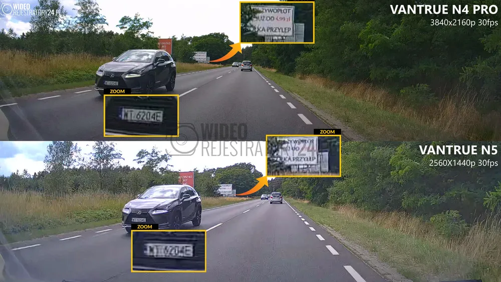 porównanie wideorejestratorów samochodowych vantrue n4 pro oraz n5