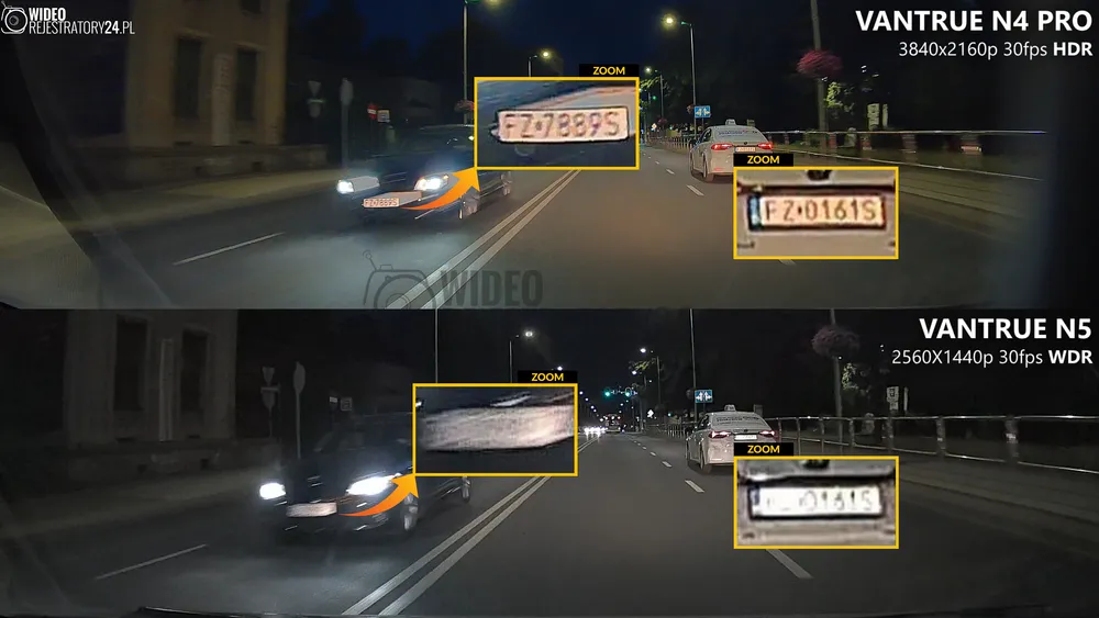 porównanie kamer samochodowych vantrue n4 pro oraz vantrue n5