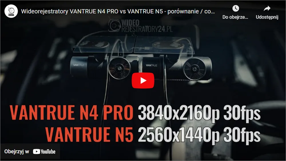 kamery samochodowe vantrue n4 pro vs vantrue n5