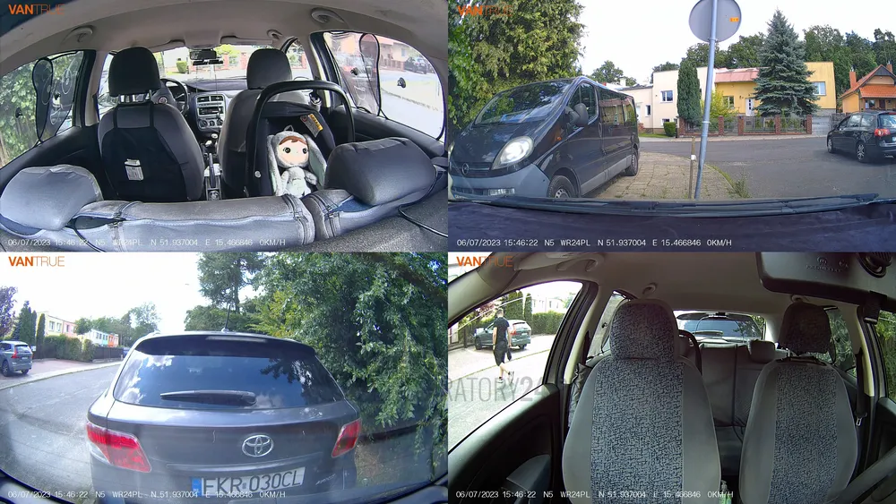 kamera samochodowa vantrue n5 przy monitorowaniu parkingowym