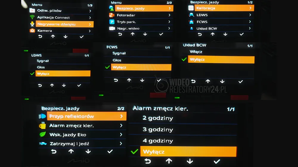 kamera samochodowa miomivue 956wd funkcje wsparcia kierowcy