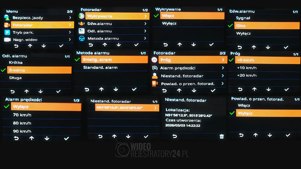 konfiguracja ostrzegania o fotoradarach w kamerze samochodowej mio mivue 956wd