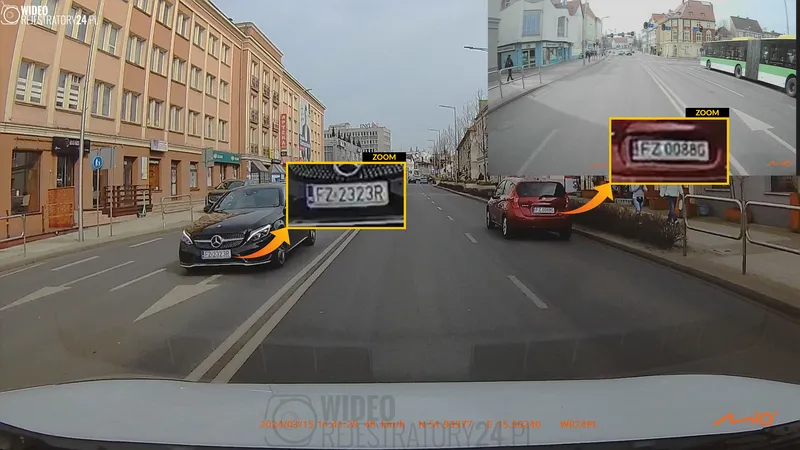 jakość nagrań kamery samochodowej mio mivue c595wd