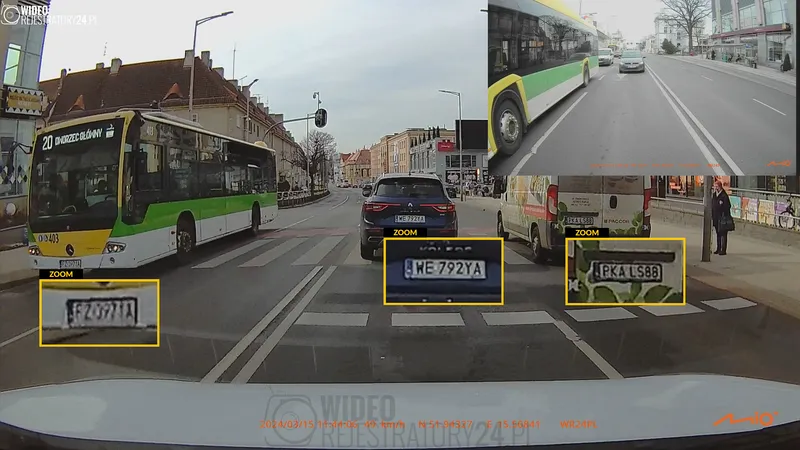 jakość nagrań kamery samochodowej mio mivue c595wd