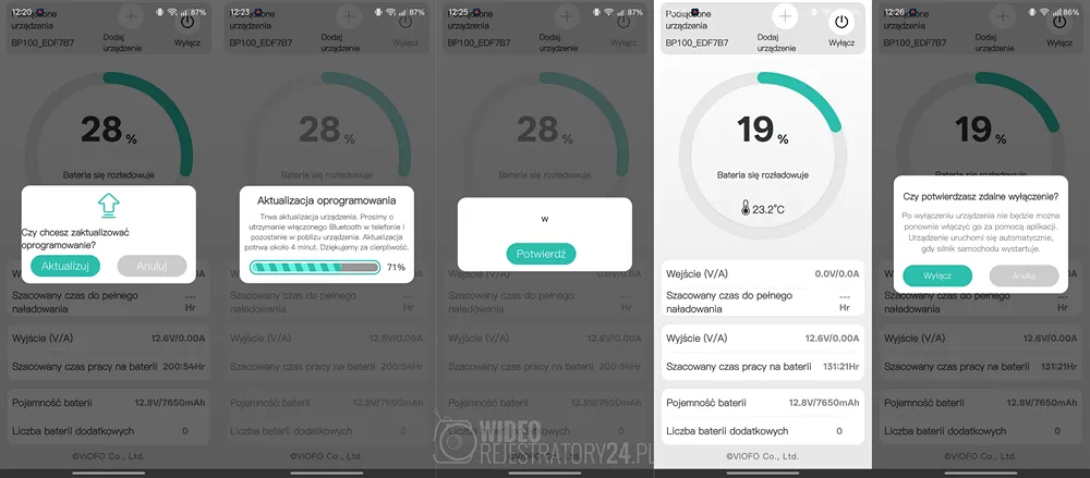 aktualizacja ota powerbanku viofo